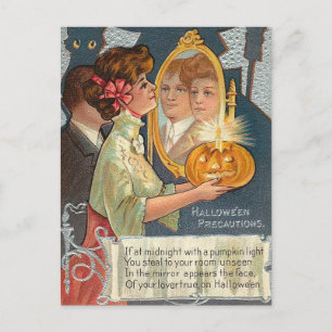 Cartão Postal Precauções de Halloween