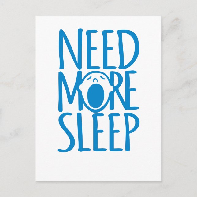 Cartão Postal Precisa de mais cartão-postal azul de aspas branca (Frente)