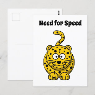 Cartão Postal Precisa de velocidade, Design de Cartoon Chita Eng