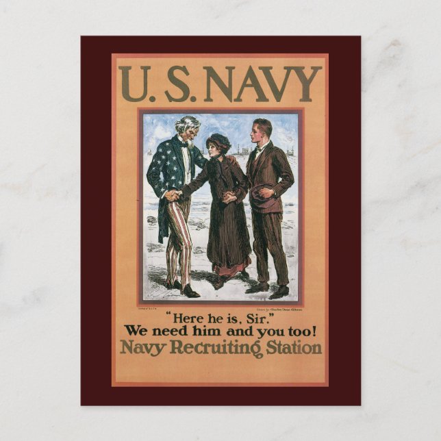 Cartão Postal Precisamos De Você Na Segunda Guerra Mundial (Frente)