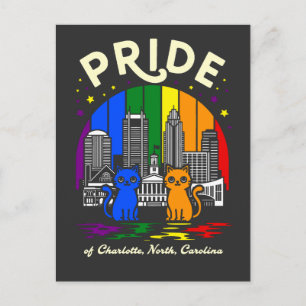 Cartão Postal Preço de Charlotte City North Carolina Arco-íris F