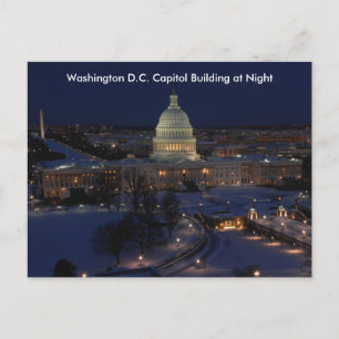 Cartão Postal Prédio do Capitólio de Washington D.C. numa Noite 