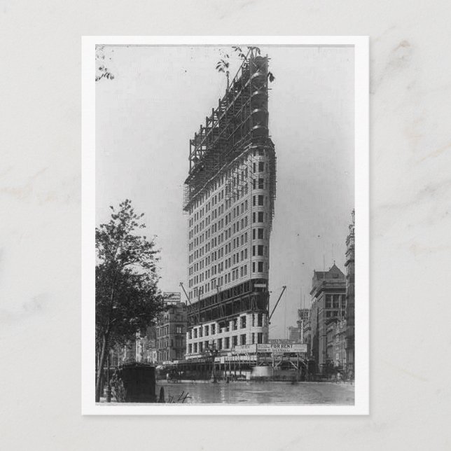 Cartão Postal Prédio Flatiron Em Construção, Núcleo De Nova Iorq (Frente)
