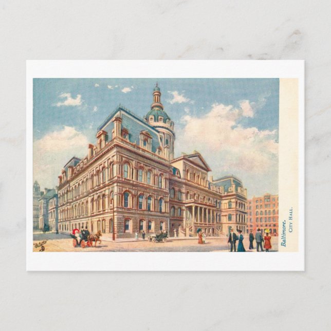 Cartão Postal Prefeitura antiga em Baltimore (Frente)