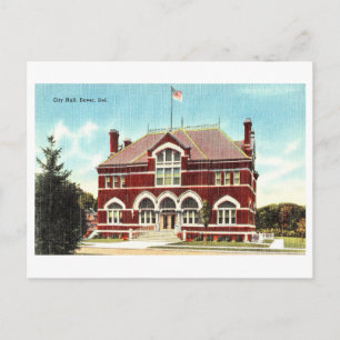 Cartão Postal Prefeitura em Dover, Delaware, Viagens vintage