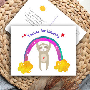 Cartão Postal Preguiça Boho Arco-íris Aniversário Fofo Moderno O