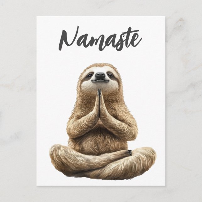 Cartão Postal Preguiça de Ioga Namaste (Frente)