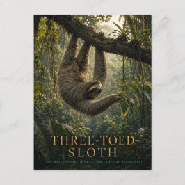 Cartão Postal Preguiça-de-três-dedos Floresta Tropical ANIMAIS