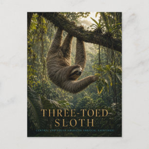 Cartão Postal Preguiça-de-três-dedos Floresta Tropical ANIMAIS
