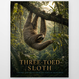 Cartão Postal Preguiça-de-três-dedos Floresta Tropical ANIMAIS
