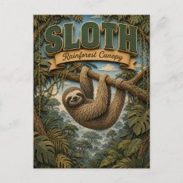 Cartão Postal Preguiça Dossel Da Floresta Tropical POPCUT
