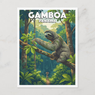 Cartão Postal Preguiça na Floresta Tropical de Gamboa Panamá Via