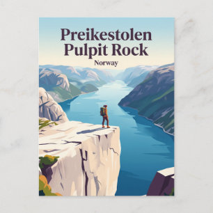 Cartão Postal Preikestolen Pulpit Rock Noruega