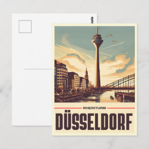 Cartão Postal Prêmio alemão Rheinturm Tower Dusseldorf