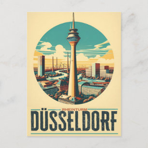 Cartão Postal Prêmio alemão Rheinturm Tower Dusseldorf