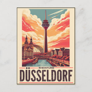 Cartão Postal Prêmio alemão Rheinturm Tower Dusseldorf
