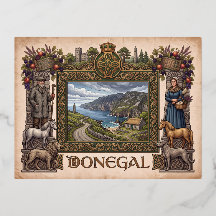 Cartão postal premium em estilo vintage de Donegal