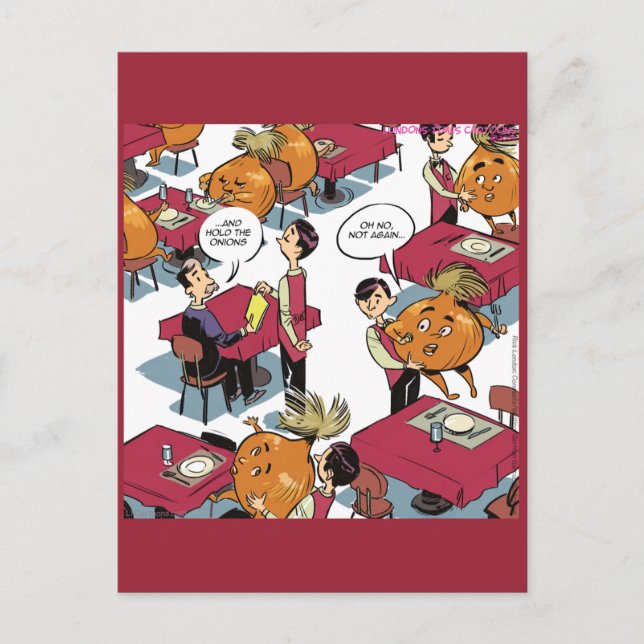 Cartão Postal Prendam As Cebolas, Por Favor Engraçados. (Frente)