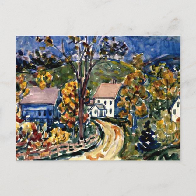 Cartão Postal Prendergast - Country Road, New Hampshire (Frente)