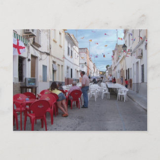 Cartão Postal Preparação da festa de rua.