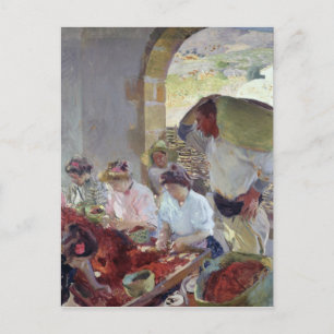 Cartão Postal Preparando as Uvas Secas, 1890