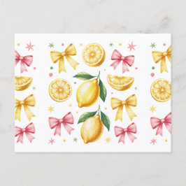 Cartão Postal Preppy Lemons and Ribbons Summer Vibes