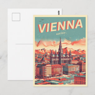 Cartão Postal Prescrições da cidade áustria de Viena retrô ilust