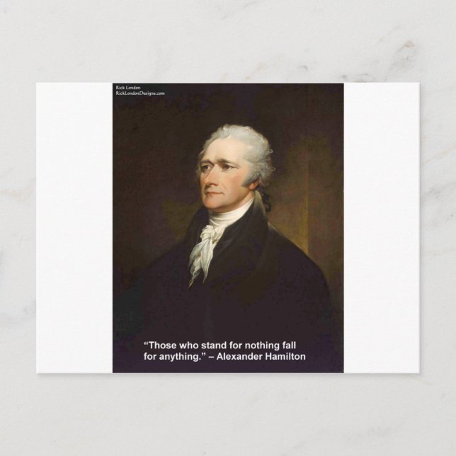 Cartão Postal Presente com Citação de Hamilton Fall For Anything (Frente)