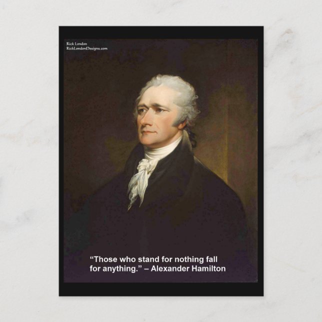Cartão Postal Presente com Citação de Hamilton Fall For Anything (Frente)