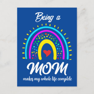 CARTÃO POSTAL PRESENTE DA MÃE DO DIA DAS MÃES ARCO-ÍRIS MODERNO