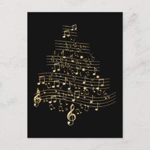 Cartão Postal Presente da Mãe Músico Nota Musical Árvore de Nata