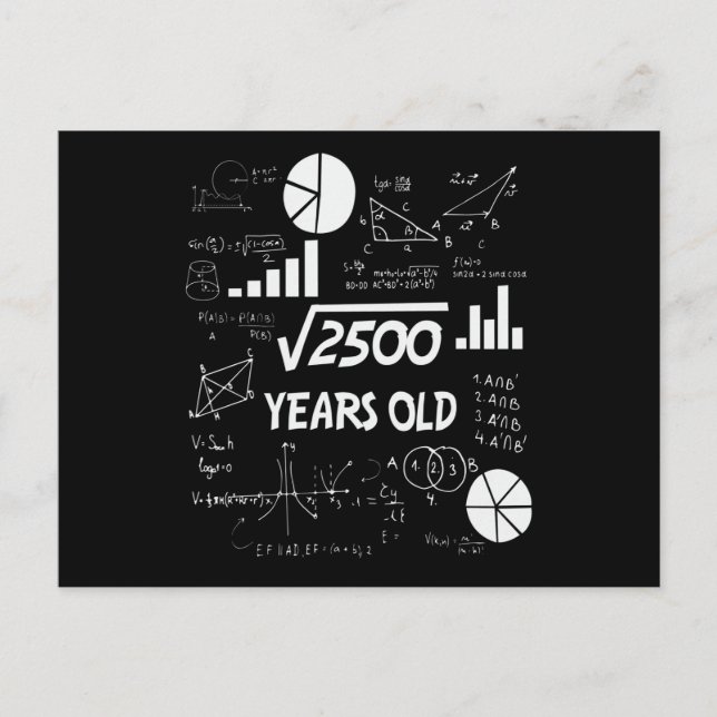 Cartão Postal Presente de 50º Aniversário para Professor de Mate (Frente)