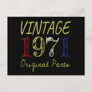 Cartão Postal Presente de 50º Aniversário Vintage Retro 1971