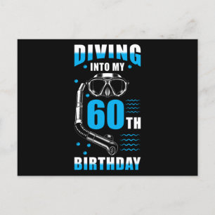 Cartão Postal Presente de 60º aniversário para mergulhador