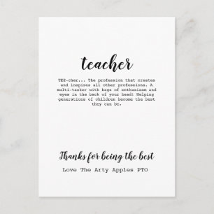 Cartão Postal Presente de agradecimento ao professor
