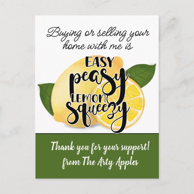 Cartão Postal presente de agradecimento marketing cliente imobil (Frente)