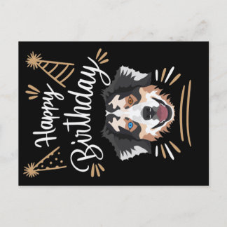 Cartão Postal Presente de Aniversário Australian Shepherd