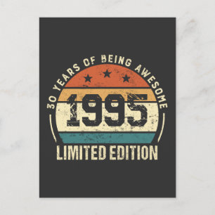 Cartão Postal Presente de Aniversário de 30 Anos Retrô Vintage 1