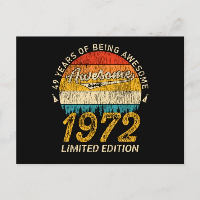 Cartão Postal Presente de Aniversário de 53 Anos Retro Incrível  (Frente)