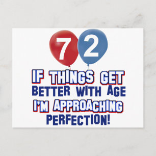 Cartão Postal presente de aniversário de 72 anos