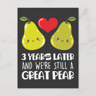 Cartão Postal Presente de Aniversário de Casamento de 3 anos Cas