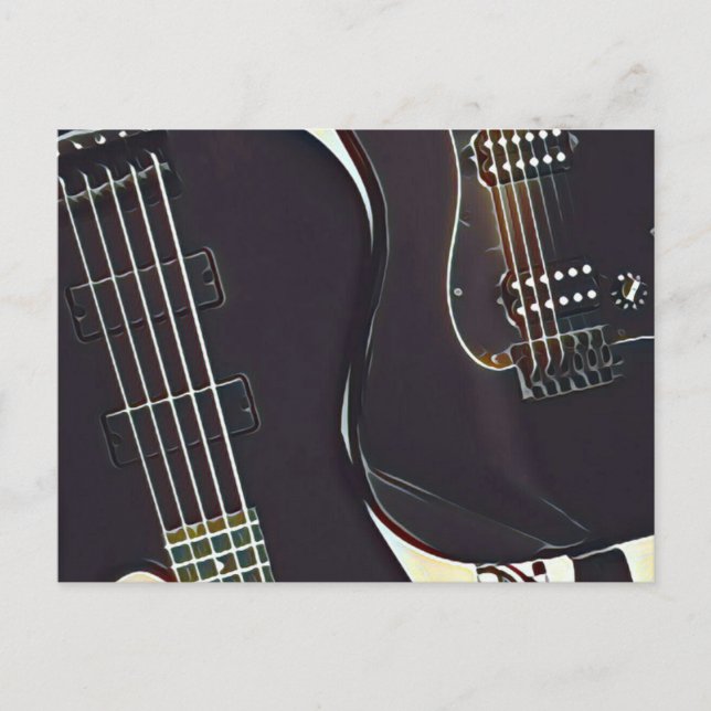 Cartão Postal Presente de aniversário de guitarrista vintage (Frente)