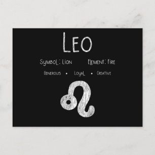 Cartão Postal Presente de Aniversário de Leão Signo do Zodíaco F