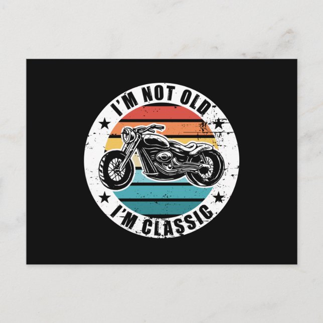 Cartão Postal Presente de Aniversário de Motociclista Engraçado  (Frente)