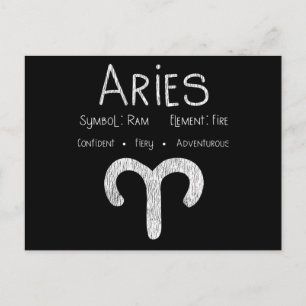 Cartão Postal Presente de Aniversário do Signo Aries Horóscopo A