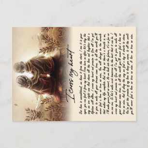 Cartão Postal Presente de Aniversário Dourado para Casal Eu Cruz