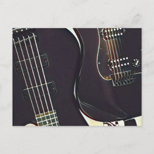 Cartão Postal Presente de aniversário guitarrista da Vintage