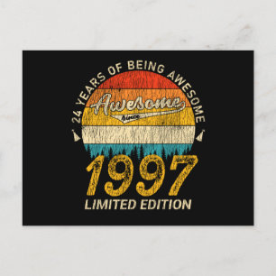 Cartão Postal Presente de Aniversário Retro Incrível de 28 Anos