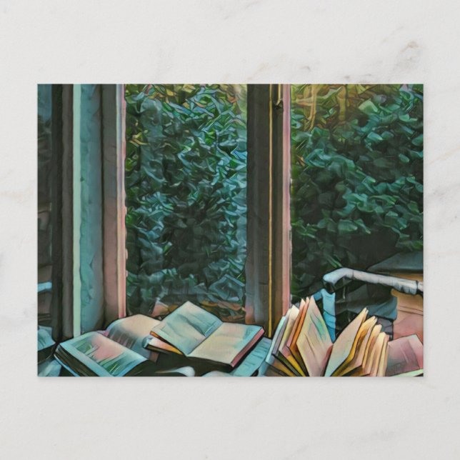 Cartão Postal Presente de arte de leitura (Frente)