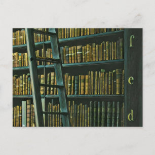 Cartão Postal Presente de arte de leitura vintage